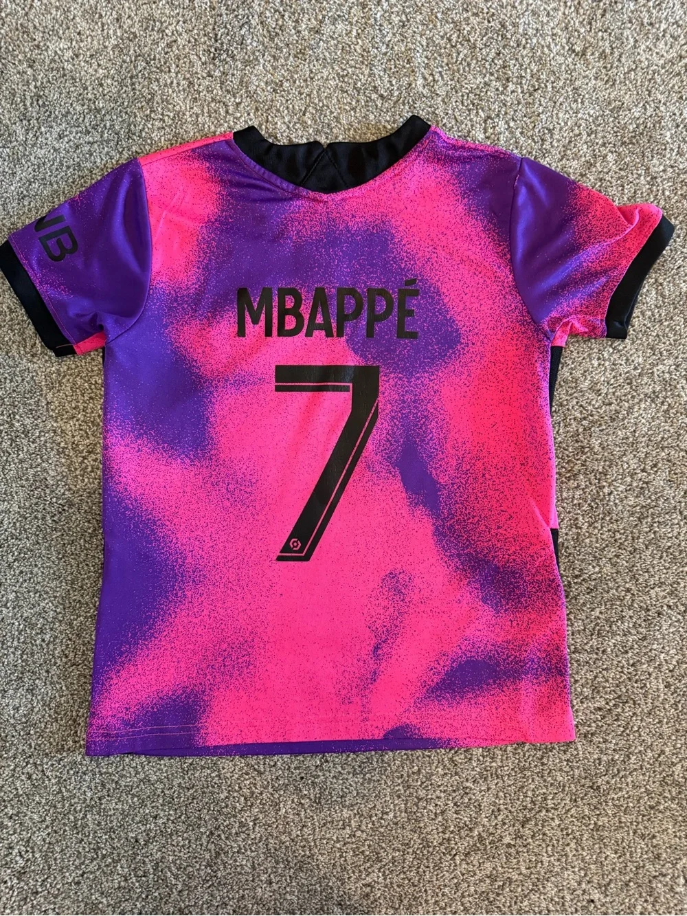Mbappe Paris Saint-Germain Kids Pink & Purple Short Sleeve Soccer Jersey
